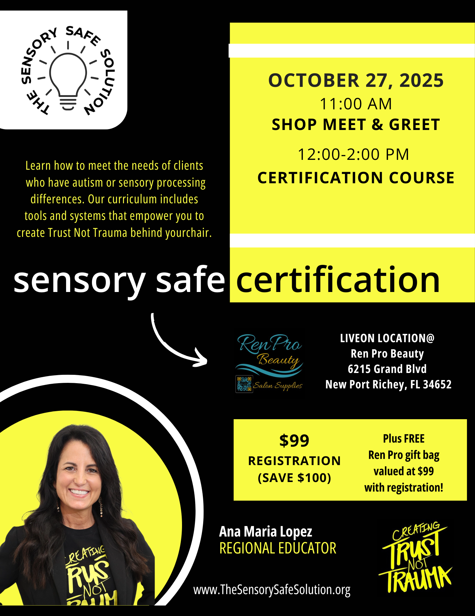10/27 - Sensory Safe Salon Certification Class