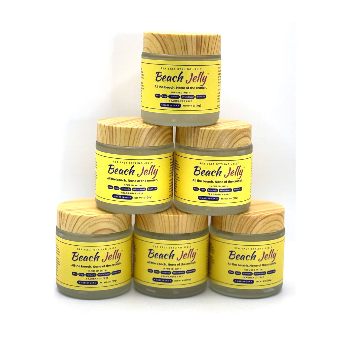 Six jars of Beach Jelly for salon retail