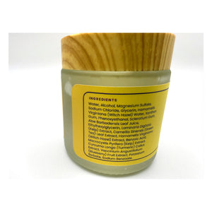 Beach Jelly ingredients: aloe, kelp, turmeric, witch hazel, green tea